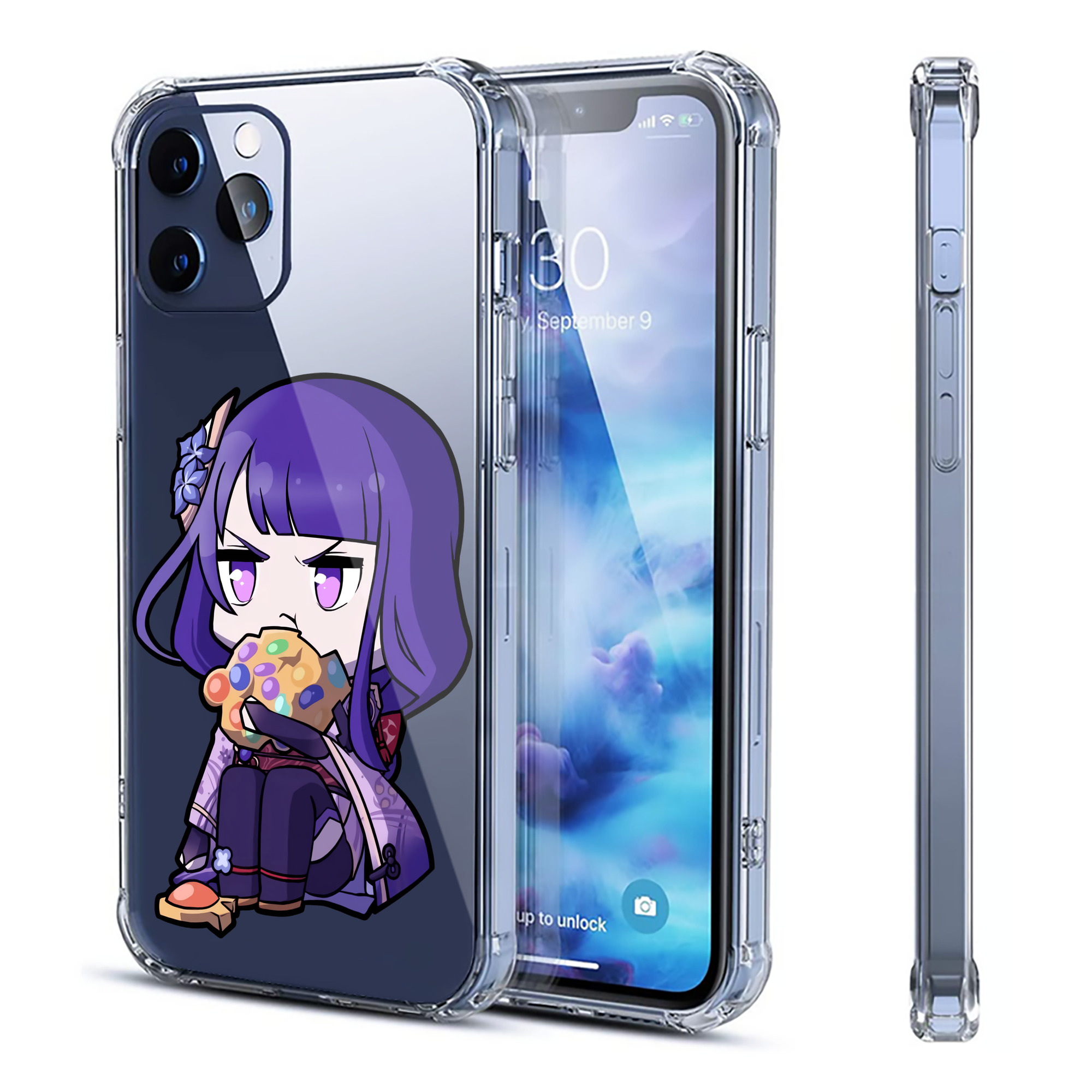 げんし神 雷電将軍 らいでんしょうぐん genshin Raiden Shogun 【iPhone 12シリーズ対応】透明スマホケース（クリアソフトケース）